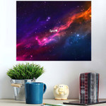 Colorful Nebula Space Background Vector Illustration - Galaxy Sky And Space Poster Art Print