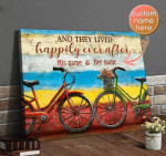 Couple Name Bicycle They Lived Happily Ever After Canvas And Poster,Canvas Prints,Wall Decor Visual Art