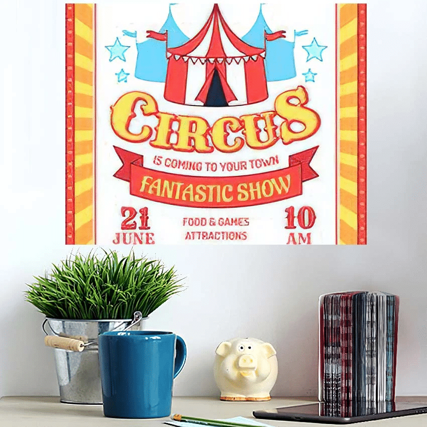 Circus Poster Fun Fair Event Invitation - Fantastic Poster Art Print