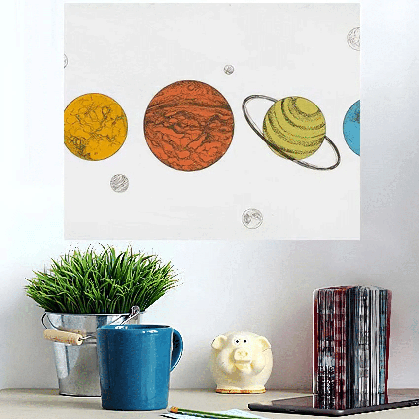 Colorful Planets Solar System Arranged Horizontal - Sky And Space Poster Art Print
