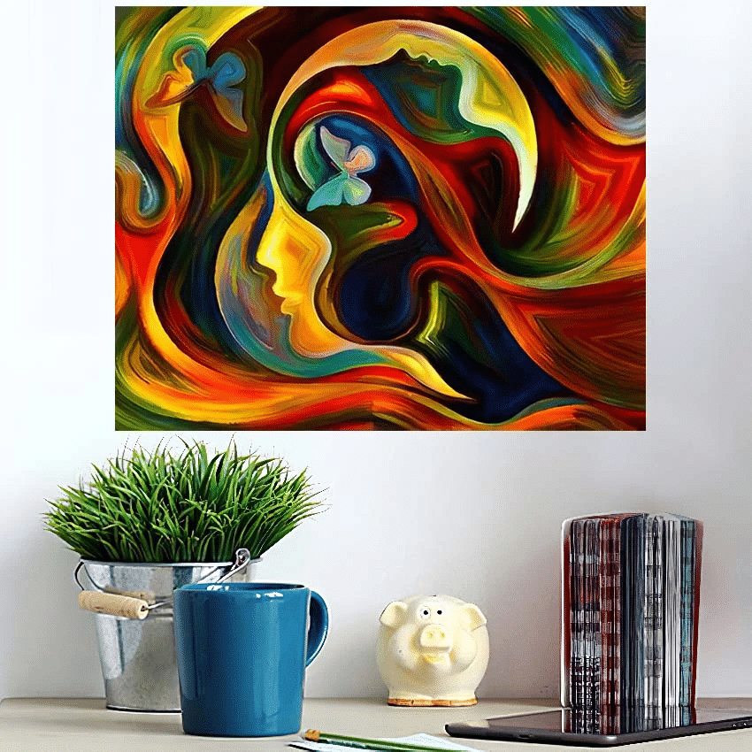 Colors Mind Series Artistic Abstraction Composed - Abstract Art Poster Art Print