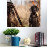 Dog Breed Weimaraner Hunting Trophy - Hunting And Fishing Poster Art Print
