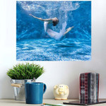 Dancing Woman Under Water Pool White - Mermaid Poster Art Print