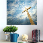Cross Against Sky - Christian Poster Art Print