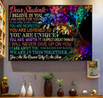 Dear Students I Believe In You I Am Here For You Poster Decor Wall Art Visual Art