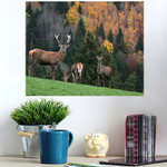 Deer On Colourful Background - Deer Animals Poster Art Print