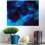 Deep Dark Glowing Blue Neon Watercolor - Galaxy Sky And Space Poster Art Print