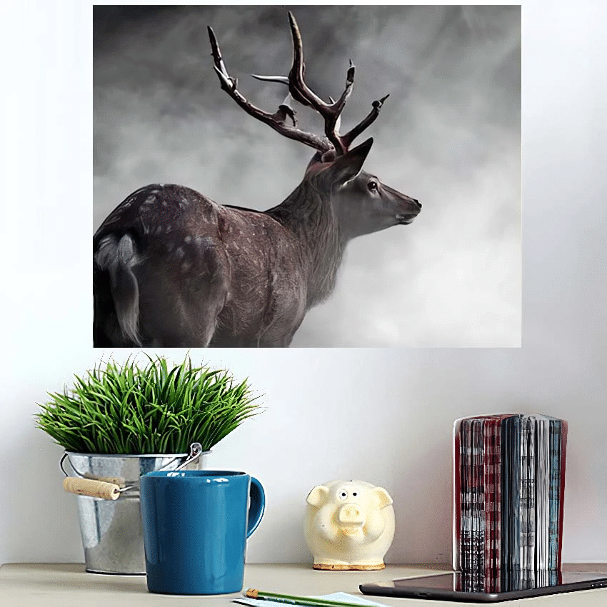 Deer Mist - Deer Animals Poster Art Print