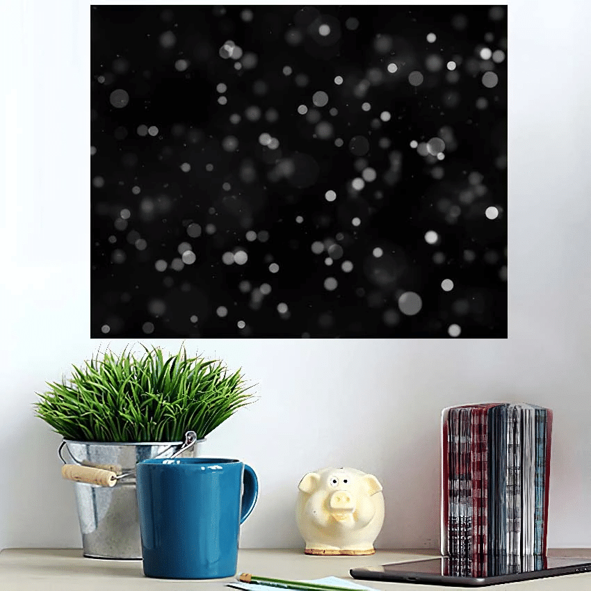 Dark Background Big Small Particles Bright - Galaxy Sky And Space Poster Art Print