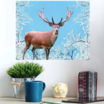Deer Winter Forest - Deer Animals Poster Art Print
