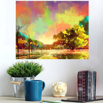 Digital Painting Beautiful Lakecolorful Skylandscape Illustration - Paintings Poster Art Print