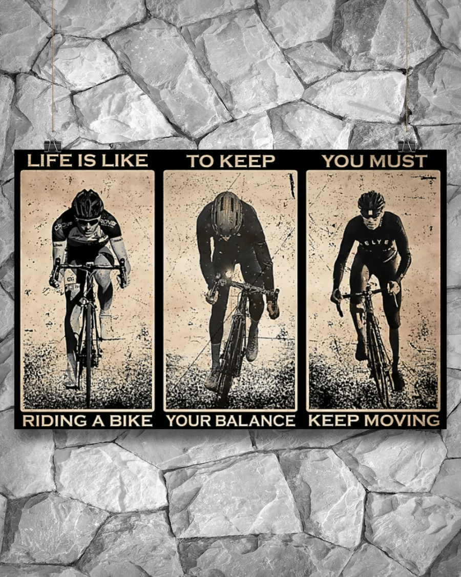 Cycling Life Is Like Riding A Bike Horizontal Canvas And Poster | Wall Decor Visual Art
