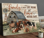 Family Is Where Life Begins Canvas Poster Gift For Family Farmhouse