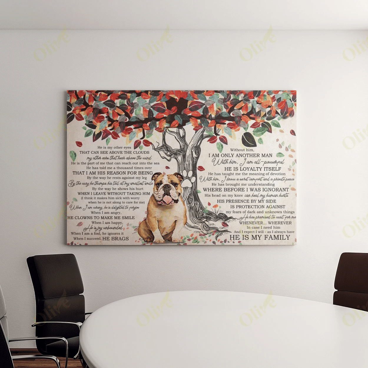 English Bulldog - My Family My Other Half Canvas And Poster | Wall Decor Visual Art