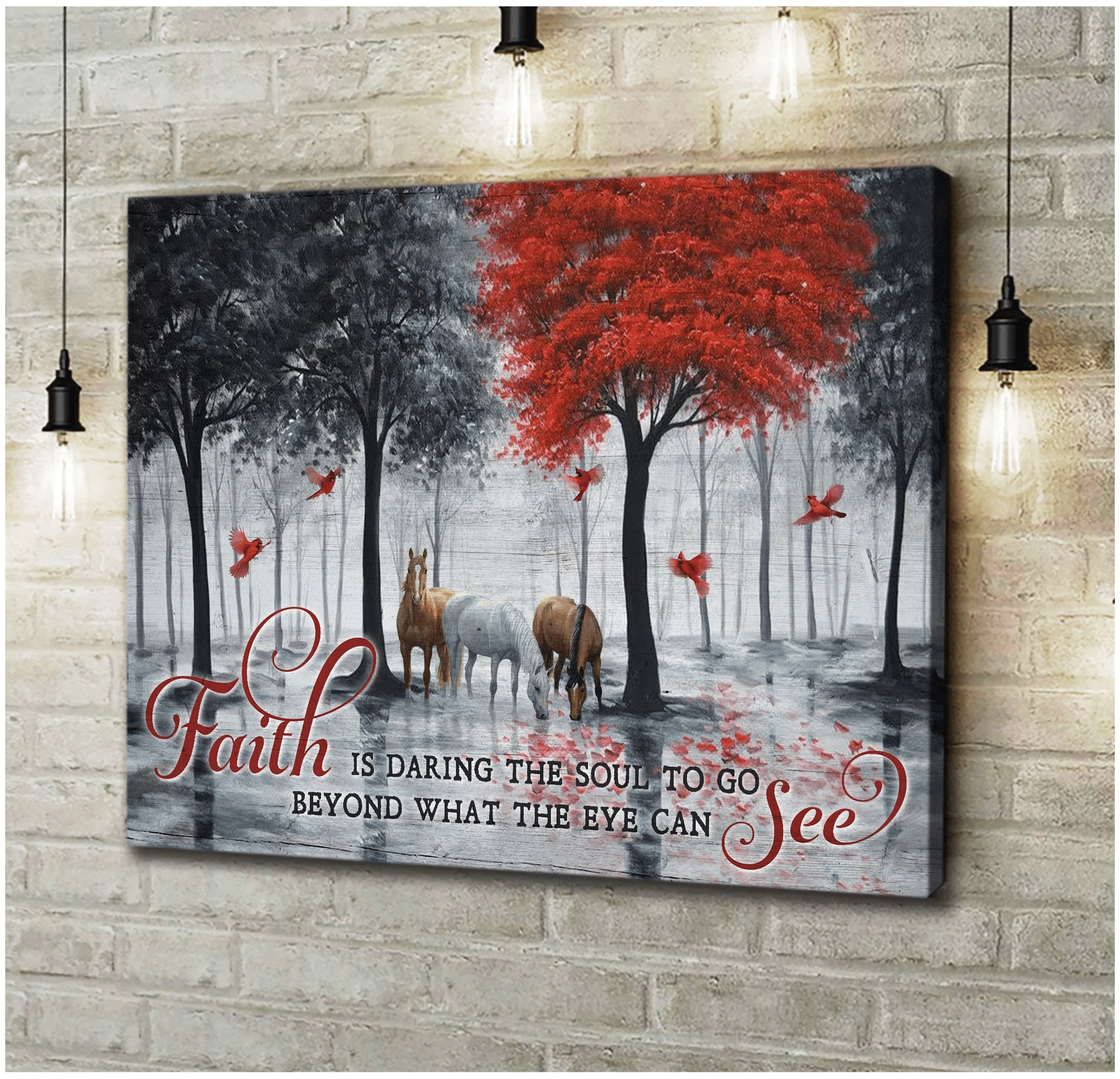 Faith Is Daring The Soul Horse Canvas Poster Gift For Horse Lovers