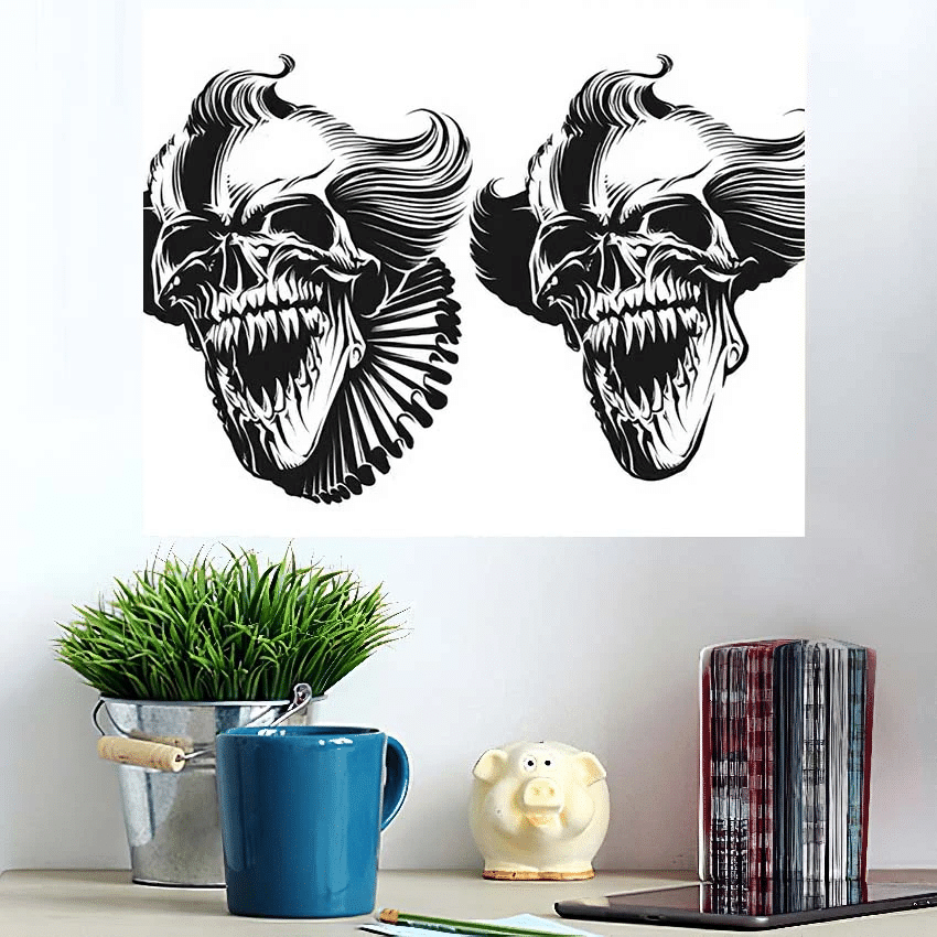 Evil Clown Skull - Skull Poster Art Print
