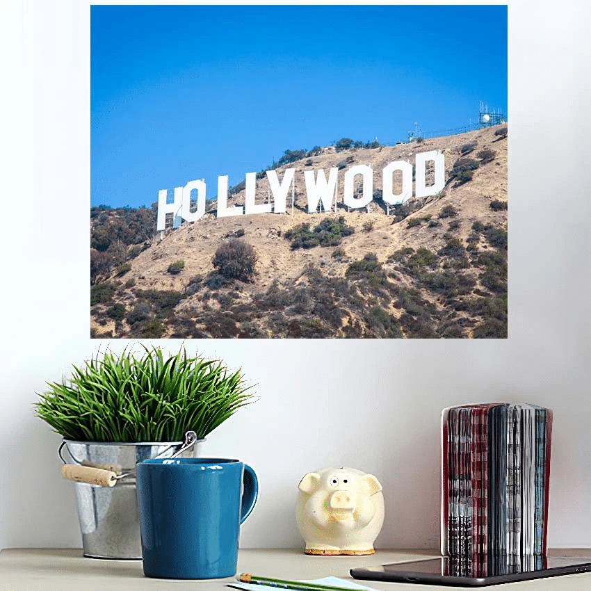 Famous Hollywood Landmark In Los Angeles California - Landscape Poster Art Print