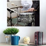 Drummer Playing Snare Drum Bass Background - Drum Music Poster Art Print