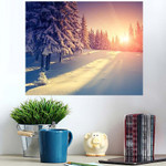 Fantastic Evening Landscape Colorful Sunlight Dramatic - Christmas Poster Art Print