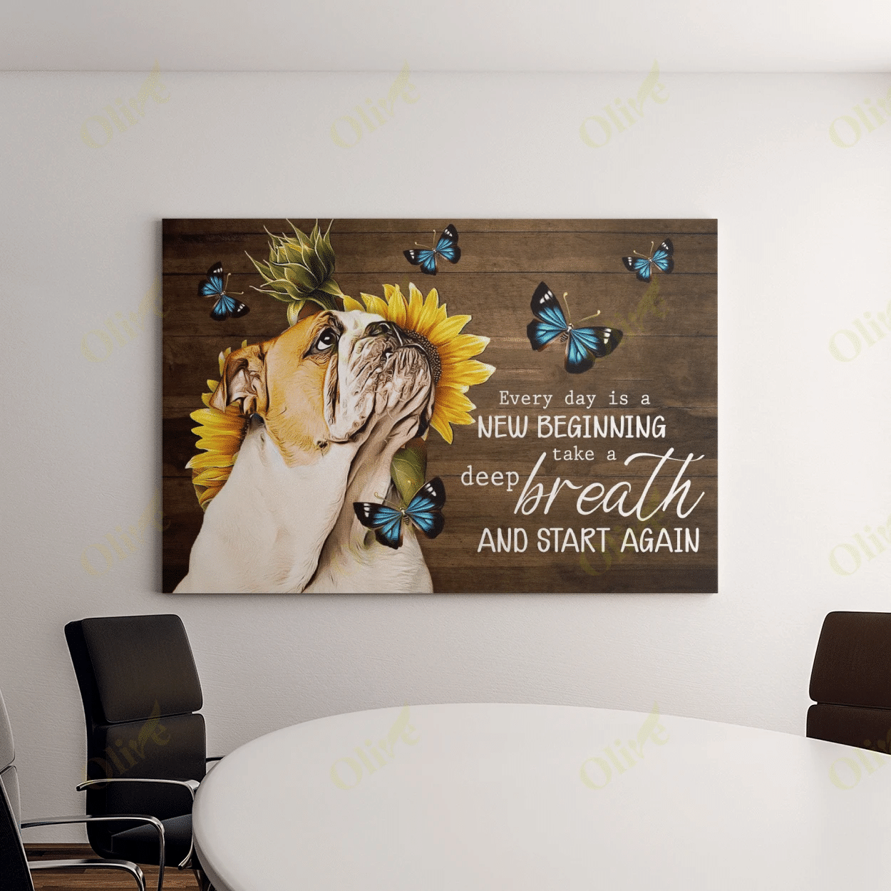 English Bulldog - Every Day Is A New Beginning Canvas And Poster | Wall Decor Visual Art