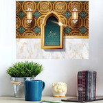 Eid Mubarak Design Arabesque Decorations Marble - Islamic Poster Art Print