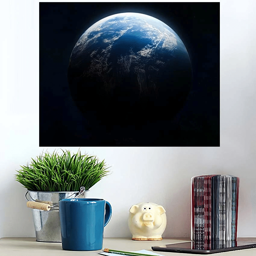 Earth Outer Space Collage Abstract Wallpaper - Galaxy Sky And Space Poster Art Print
