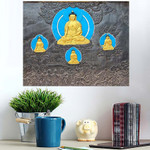 Engraving On Wall Amideva Buddha Park - Buddha Religion Poster Art Print