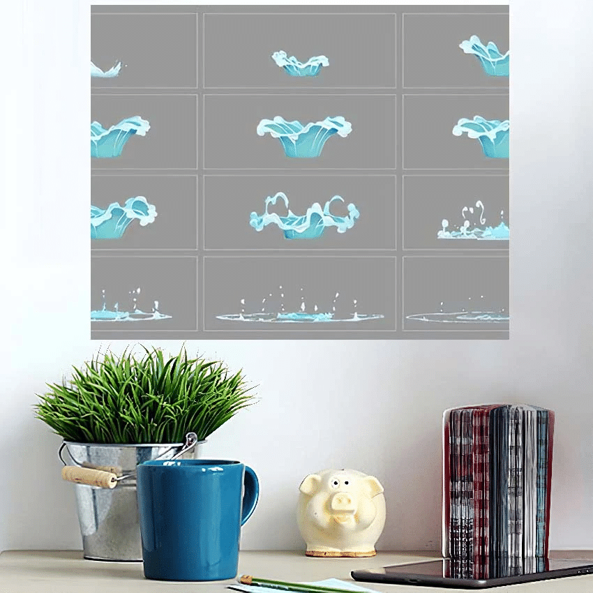 Dripping Water Special Effect Fx Animation - Cartoon Poster Art Print