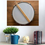 Drum Stick On Wooden Table Background - Drum Music Poster Art Print