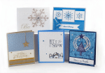 Christmas Cards Boxed Set - Handmade Holiday Cards - Blue Christmas Card Set - Assorted Greeting Cards