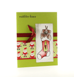 Dog Christmas Card, Handmade Greeting Cards, Blank Card, Dog Card,