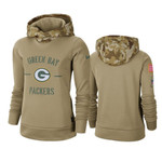 Green Bay Packers 2019 Salute to Service Khaki Pullover Womens Hoodie