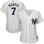 Mickey Mantle New York Yankees Majestic Womens Cool Base Player Jersey White 2019