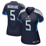 Womens Tennessee Titans Logan Woodside Navy Game Jersey Gift for Tennessee Titans fans