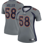 Womens Denver Broncos Von Miller Gray Inverted Legend Jersey Gift for Denver Broncos fans