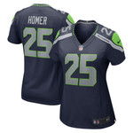 Womens Seattle Seahawks Travis Homer College Navy Game Jersey Gift for Seattle Seahawks fans