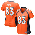 Womens Denver Broncos Andrew Beck Orange Game Jersey Gift for Denver Broncos fans