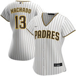 Womens San Diego Padres Manny Machado White Brown Home Player Jersey Gift For San Diego Padres Fans