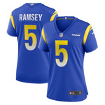 Womens Los Angeles Rams Jalen Ramsey Gift for Los Angeles Rams fans Royal Player Game Jersey Gift for Los Angeles Rams fans