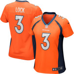 Womens Denver Broncos Drew Lock Orange Game Player Jersey Gift for Denver Broncos fans