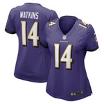 Womens Baltimore Ravens Sammy Watkins Purple Game Jersey Gift for Baltimore Ravens fans