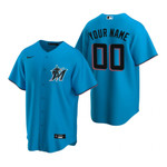 Mens Miami Marlins Personalized Name Number 2020 Blue Jersey Gift For Marlins Fans