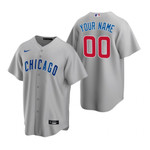 Mens Chicago Cubs #00 Any Name Road Gray Jersey Gift For Cubs Fans