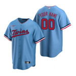 Mens Minnesota Twins #00 Any Name Alternate Light Blue Jersey Gift For Twins Fans