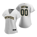 Womens Milwaukee Brewers Personalized Name Number 2020 White Jersey Gift For Brewers Fans