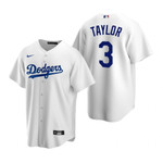 Mens Los Angeles Dodgers #3 Chris Taylor White Home Jersey Gift For Dodgers Fans