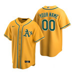 Mens Oakland Athletics Personalized Name Number 2020 Alternate Gold Jersey Gift For Athletics Fans