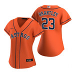 Women'S Astros #23 Michael Brantley Orange 2020 Alternate Jersey Gift For Astros Fan