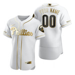 Philadelphia Phillies #00 Any Name Mlb Golden Edition White Jersey Gift For Phillies Fans