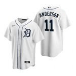 Mens Detroit #11 Sparky Anderson Home White Jersey Gift For Tigers Fans